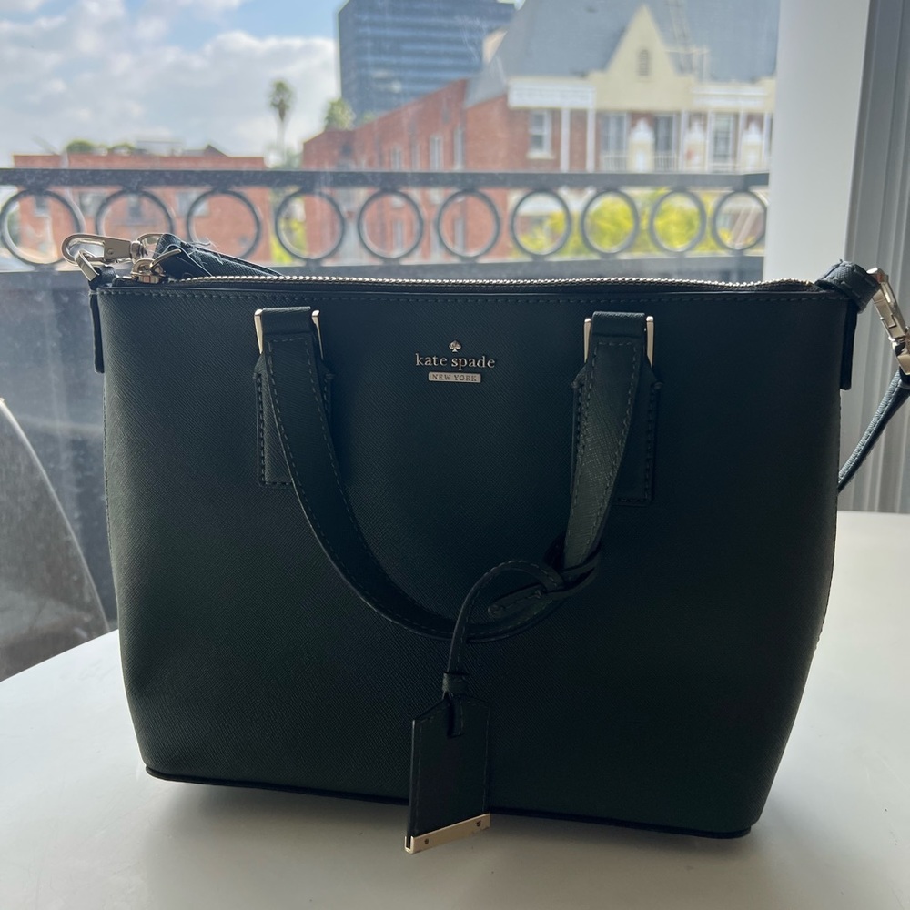 Kate Spade Purse in olive green. Brand new with pink fabric protector bag
